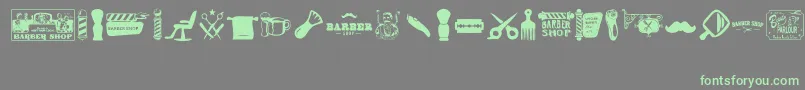 Barber Shop Font – Green Fonts on Gray Background