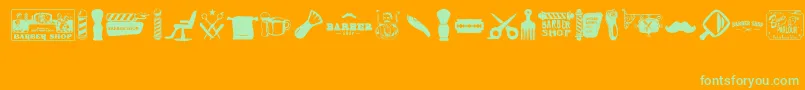 Barber Shop Font – Green Fonts on Orange Background