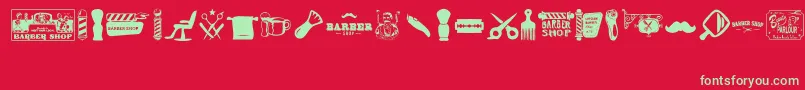 Barber Shop Font – Green Fonts on Red Background