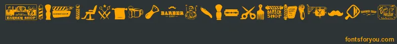 Barber Shop Font – Orange Fonts on Black Background
