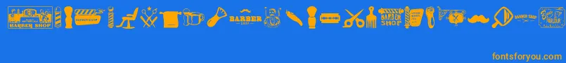 Barber Shop Font – Orange Fonts on Blue Background