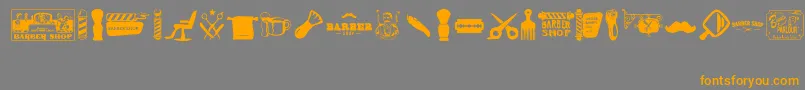 Barber Shop Font – Orange Fonts on Gray Background