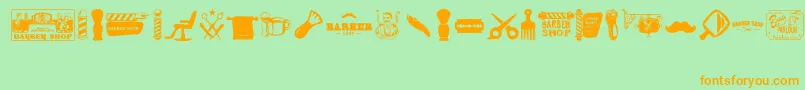 Barber Shop Font – Orange Fonts on Green Background
