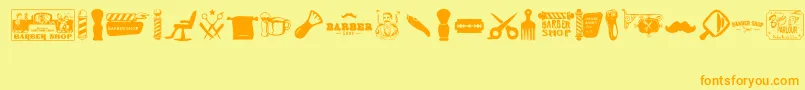 Barber Shop Font – Orange Fonts on Yellow Background