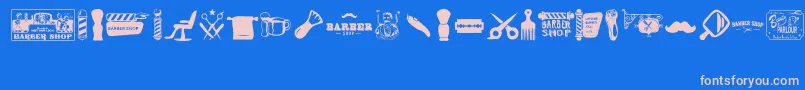 Barber Shop Font – Pink Fonts on Blue Background