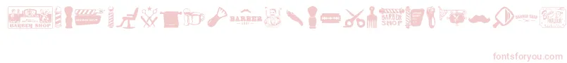 Barber Shop Font – Pink Fonts on White Background