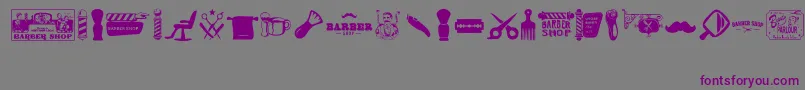 Barber Shop Font – Purple Fonts on Gray Background