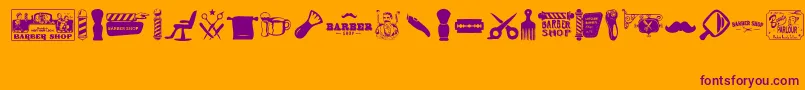 Barber Shop Font – Purple Fonts on Orange Background