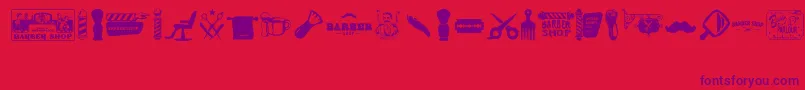 Barber Shop Font – Purple Fonts on Red Background
