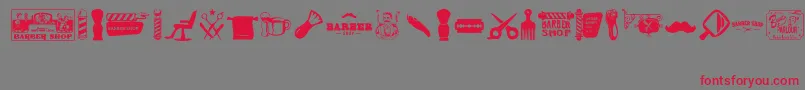 Barber Shop Font – Red Fonts on Gray Background
