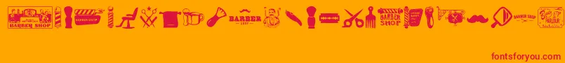 Barber Shop Font – Red Fonts on Orange Background