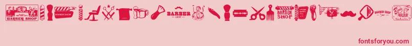 Barber Shop Font – Red Fonts on Pink Background