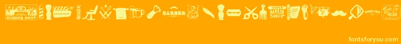 Barber Shop Font – Yellow Fonts on Orange Background