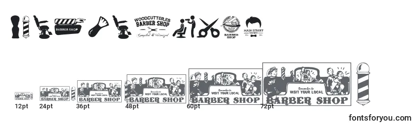 Tamanhos de fonte Barber Shop
