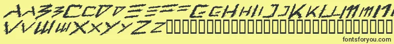 Barbt   -fontti – mustat fontit keltaisella taustalla