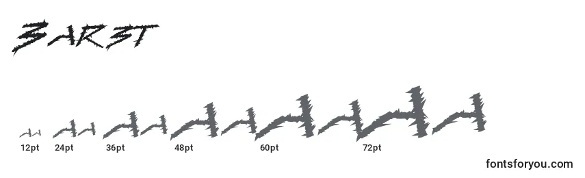 Размеры шрифта Barbt    (120702)