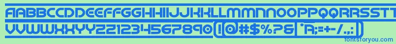 barcadbold Font – Blue Fonts on Green Background
