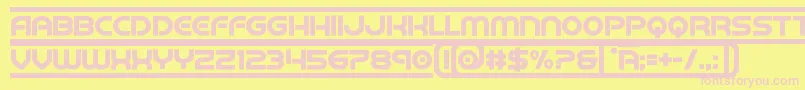 barcadbold-fontti – vaaleanpunaiset fontit keltaisella taustalla