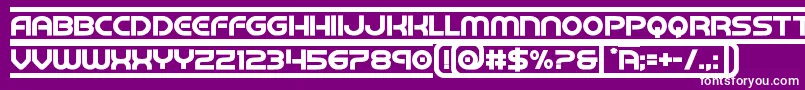 Czcionka barcadbold – białe czcionki na fioletowym tle