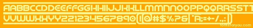フォントbarcadbold – オレンジの背景に黄色の文字