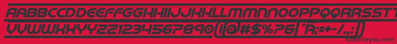 barcadboldital Font – Black Fonts on Red Background