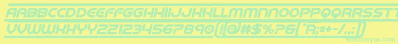 barcadboldital Font – Green Fonts on Yellow Background