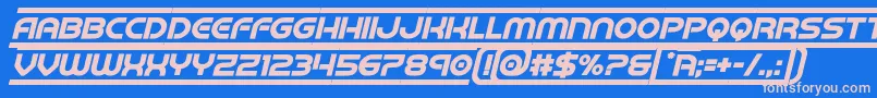 barcadboldital Font – Pink Fonts on Blue Background