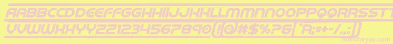 barcadboldital-fontti – vaaleanpunaiset fontit keltaisella taustalla