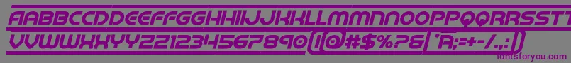 barcadboldital Font – Purple Fonts on Gray Background