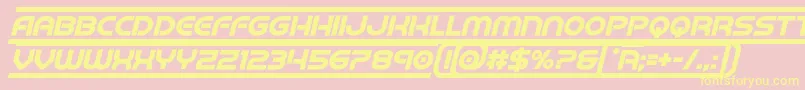 barcadboldital Font – Yellow Fonts on Pink Background