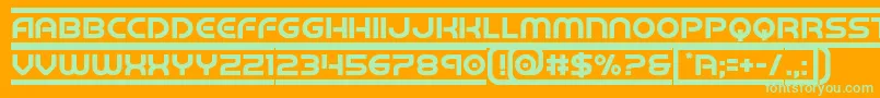 Czcionka barcade – zielone czcionki na pomarańczowym tle