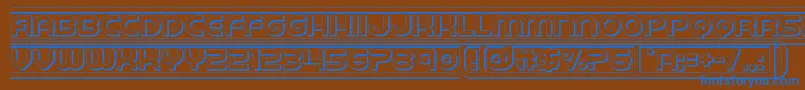 フォントbarcade3d – 茶色の背景に青い文字