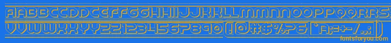 barcade3d Font – Orange Fonts on Blue Background