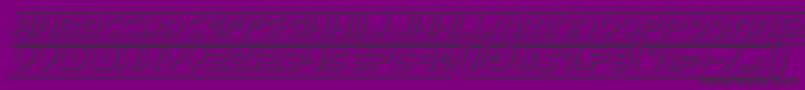 barcade3dital-fontti – mustat fontit violetilla taustalla