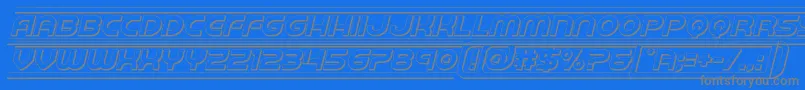 barcade3dital-Schriftart – Graue Schriften auf blauem Hintergrund
