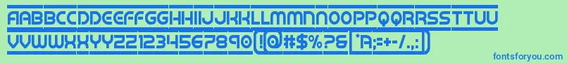 Fonte barcadecond – fontes azuis em um fundo verde