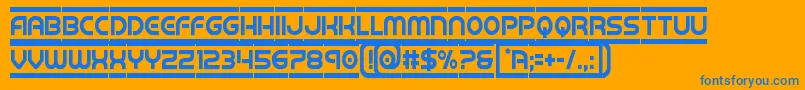 barcadecond Font – Blue Fonts on Orange Background