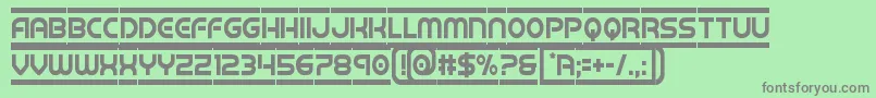 barcadecond-Schriftart – Graue Schriften auf grünem Hintergrund