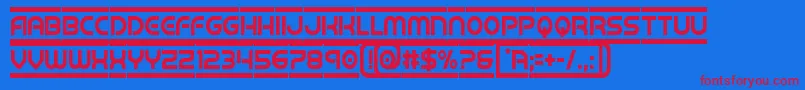 barcadecond Font – Red Fonts on Blue Background