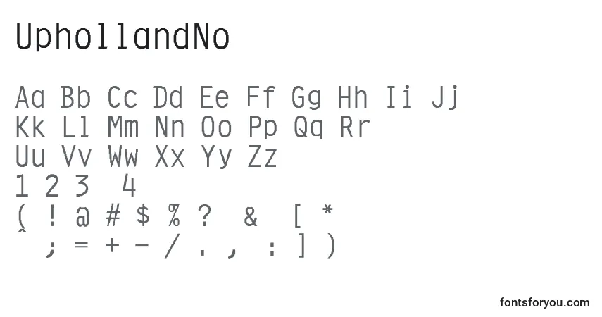 Czcionka UphollandNormal – alfabet, cyfry, specjalne znaki
