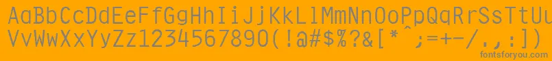 フォントUphollandNormal – オレンジの背景に灰色の文字