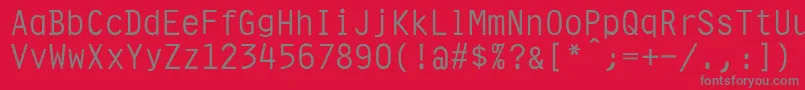 フォントUphollandNormal – 赤い背景に灰色の文字