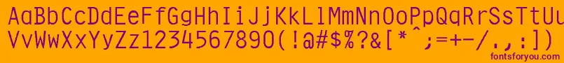 UphollandNormal-fontti – violetit fontit oranssilla taustalla