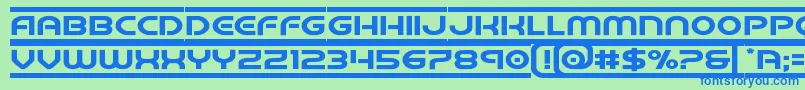 Czcionka barcadeexpand – niebieskie czcionki na zielonym tle