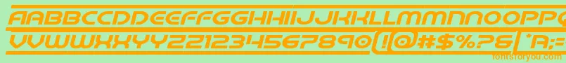 barcadeexpandital Font – Orange Fonts on Green Background