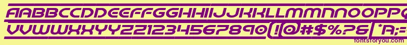 barcadeexpandital Font – Purple Fonts on Yellow Background