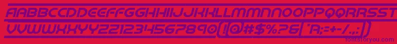 barcadeital Font – Purple Fonts on Red Background