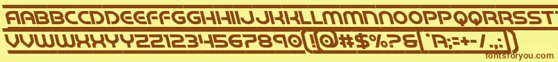 barcadeleft-fontti – ruskeat fontit keltaisella taustalla