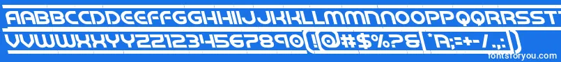 フォントbarcadeleft – 青い背景に白い文字