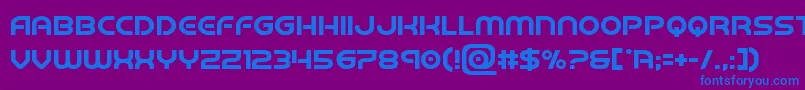 フォントbarcadenobar – 紫色の背景に青い文字